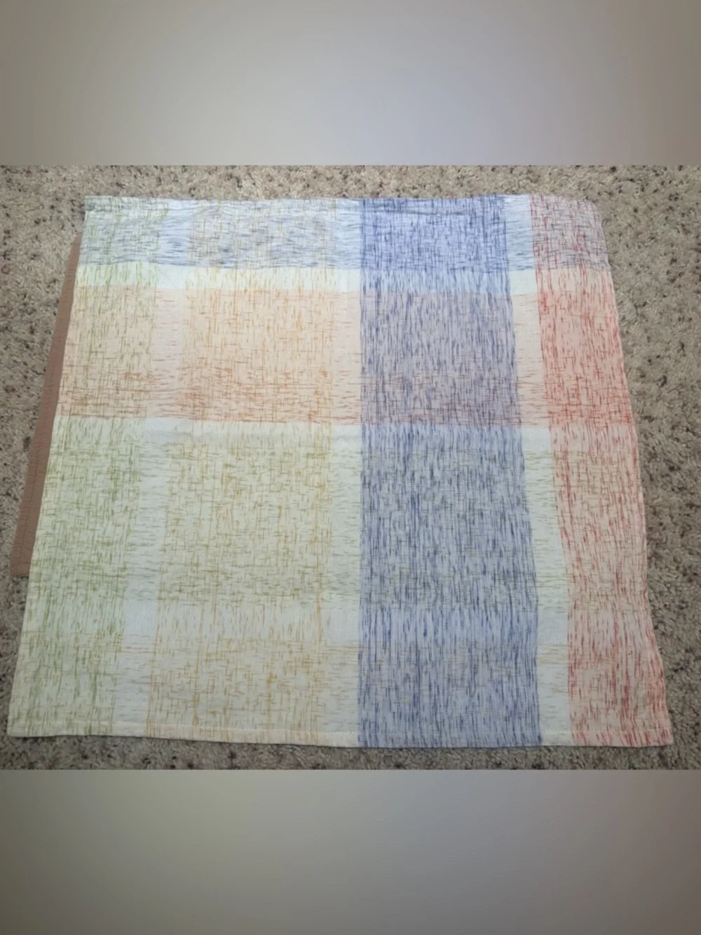 Pier 1 Set of 4 Cotton Cloth Napkins Multicolor Plaid Table Linens 20”x 20”